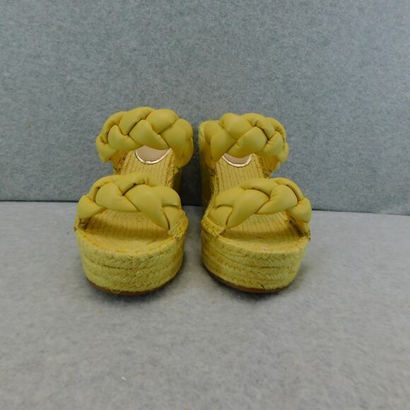 Kenneth Cole Womens Yellow Olivia Braid Espadrilles Wedge Shoes - Size 8 - Picture 2 of 9